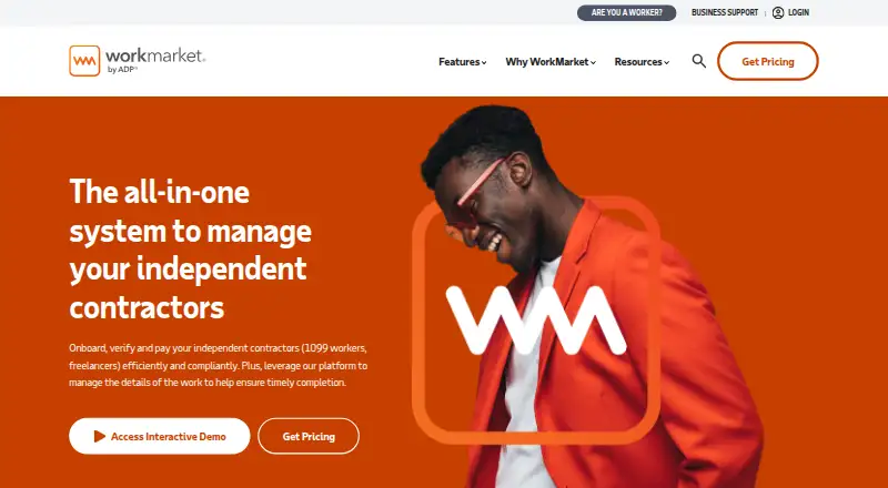 The WorkMarket homepage