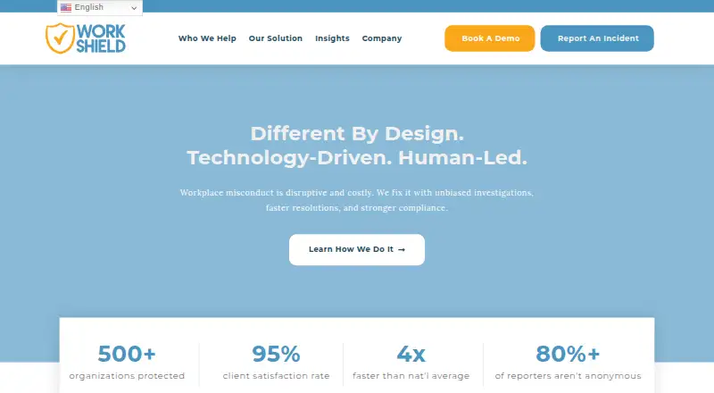 The Work Shield homepage