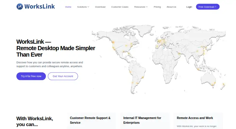 The WorksLink homepage