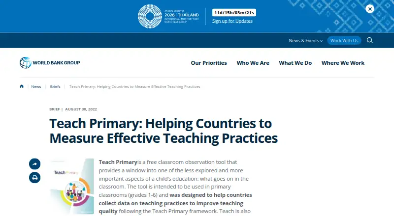 The Teach Primary homepage