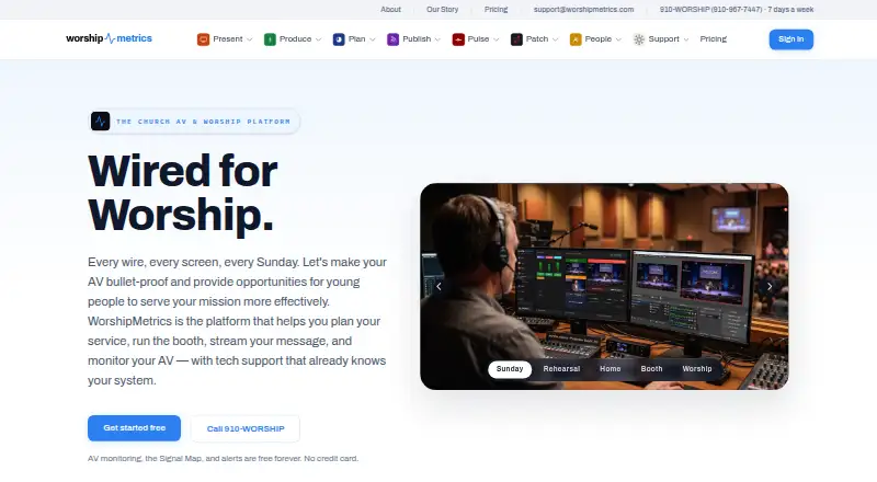 The WorshipMetrics homepage