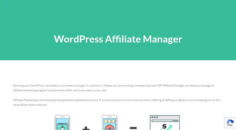 The WP Affiliate Manager homepage