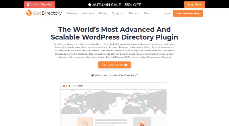 The GeoDirectory homepage