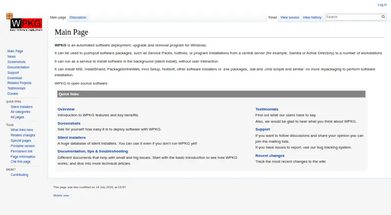 The WPKG homepage