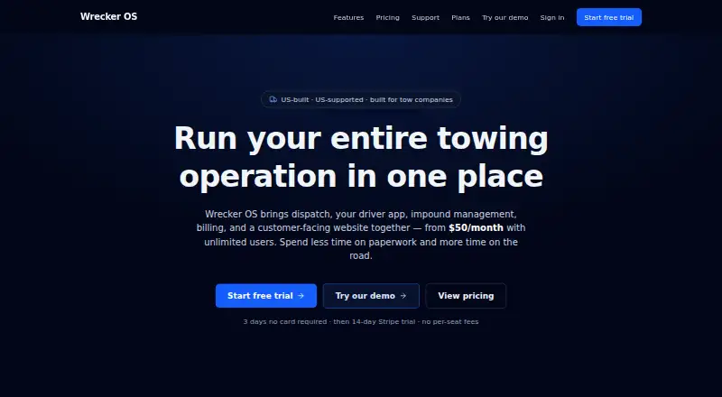 The Wrecker OS homepage