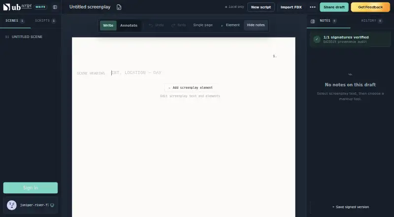 The Write homepage