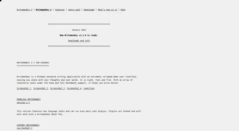 The WriteMonkey homepage