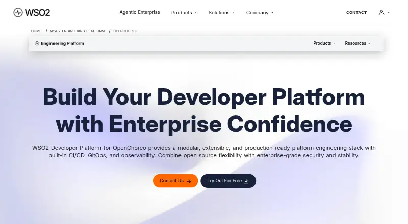 The WSO2 Developer Platform homepage