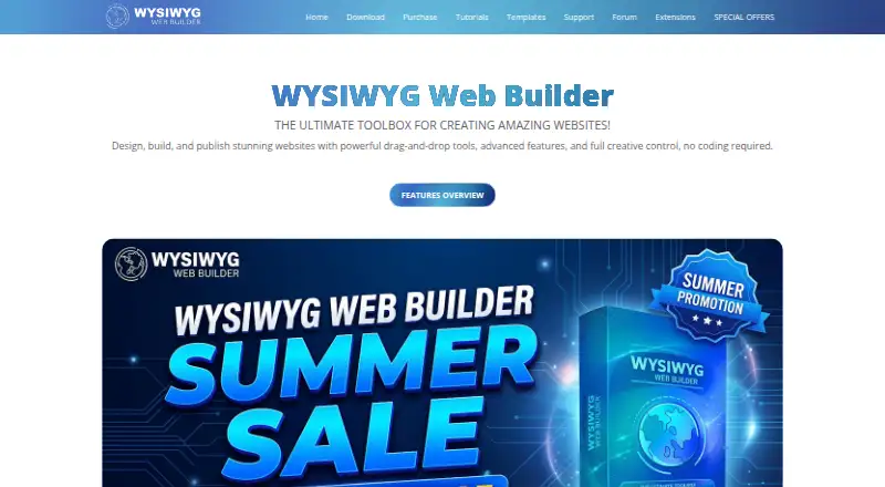 The WYSIWYG Web Builder homepage