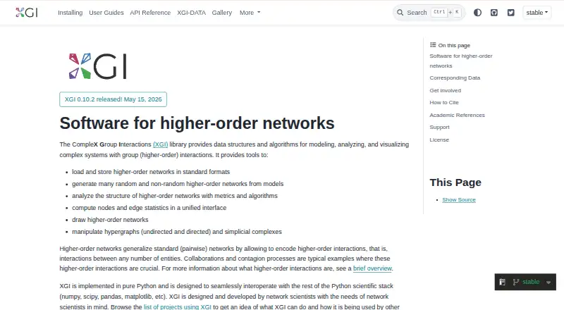The XGI homepage