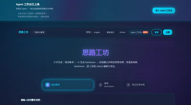 The XMindGo homepage