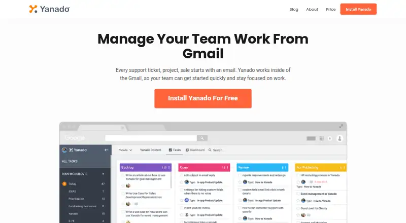 The Yanado homepage