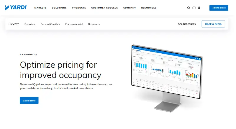 The Yardi Revenue IQ homepage