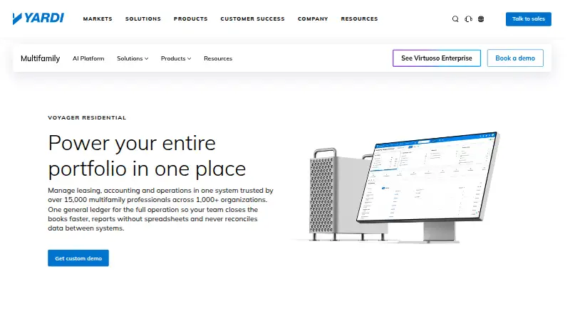 The Yardi Voyager homepage