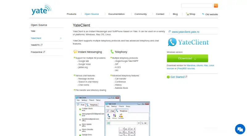 The YateClient homepage