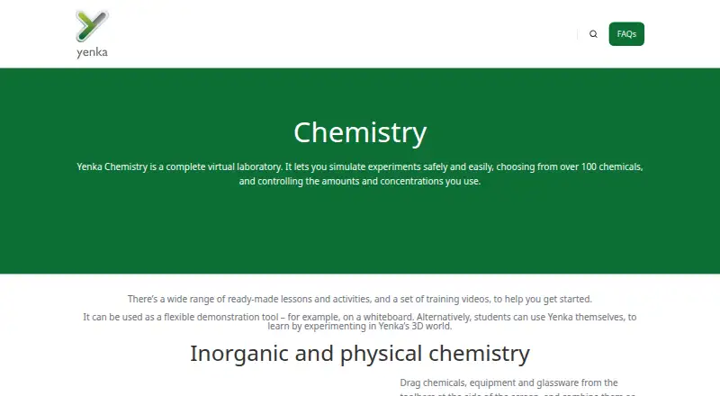 The Yenka Chemistry homepage