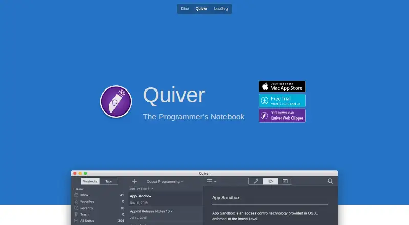 The Quiver homepage