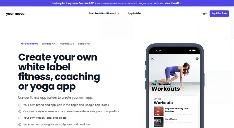 The yMove homepage