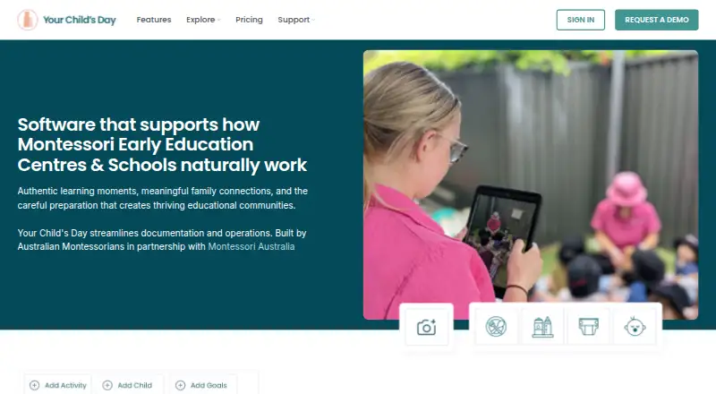 The Your Child's Day homepage