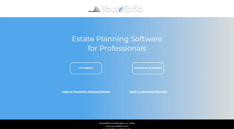 The Yourefolio homepage