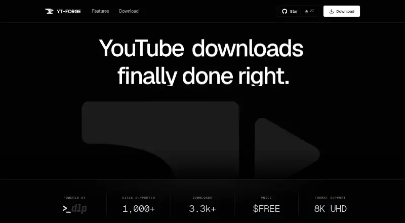 The YT-Forge homepage