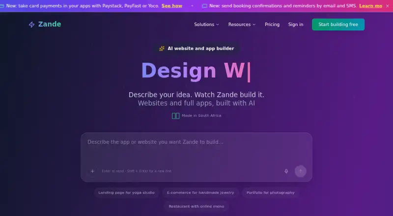 The Zande homepage