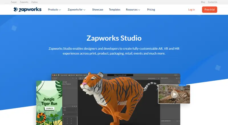 The Zapworks Studio homepage