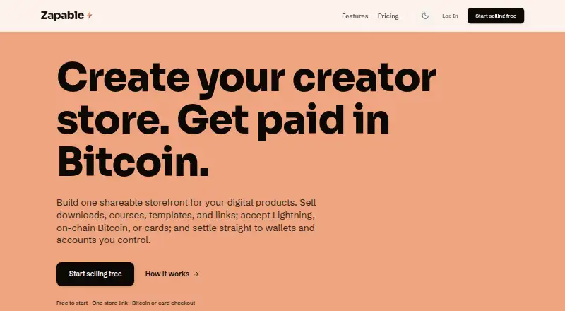 The Zapable homepage