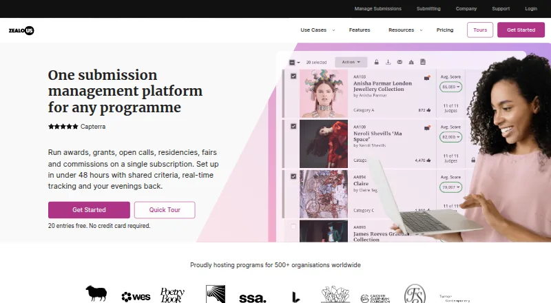 The Zealous homepage