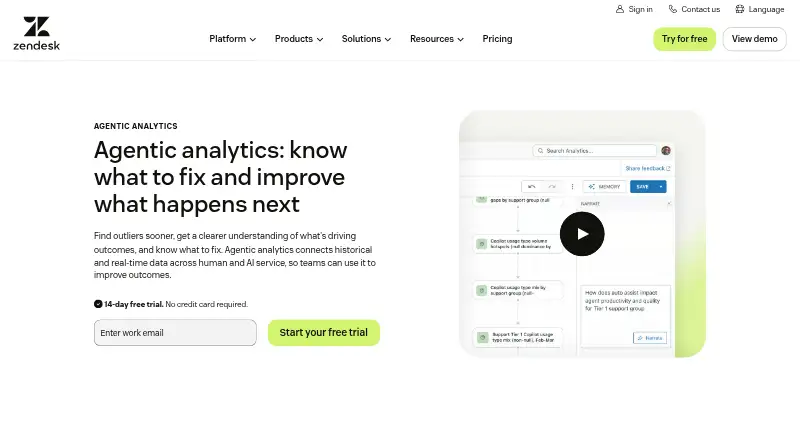 The Zendesk Explore homepage