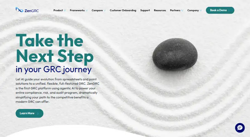The ZenGRC homepage