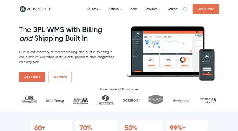 The Zenventory homepage