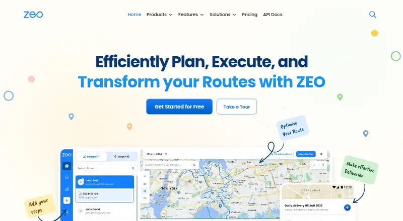 The Zeo Route Planner homepage
