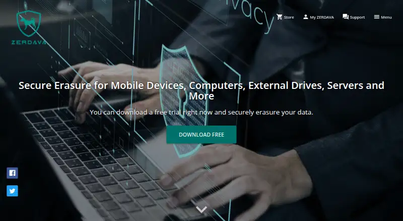 The ZERDAVA File Shredder homepage