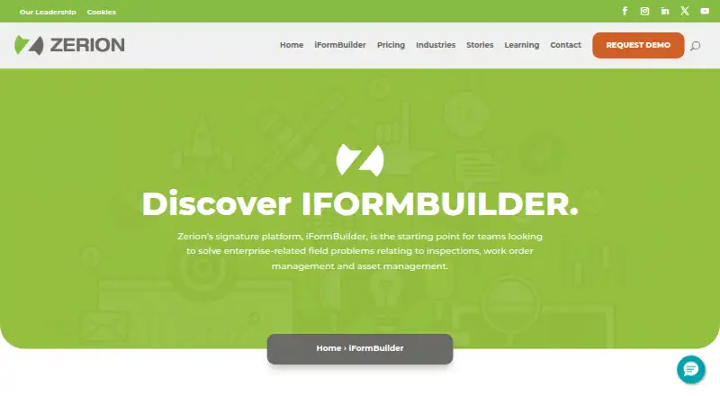 The iFormBuilder homepage