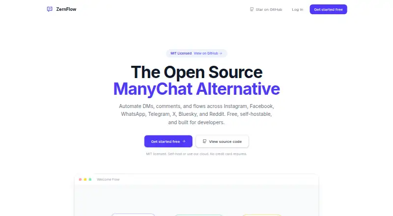 The ZernFlow homepage