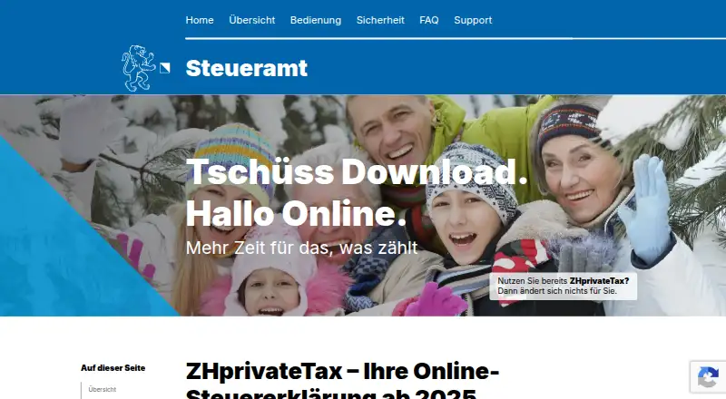 The ZHprivateTax homepage