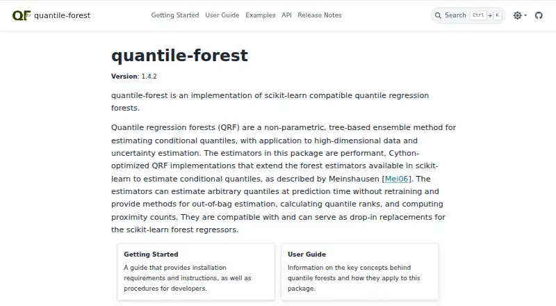The quantile-forest homepage