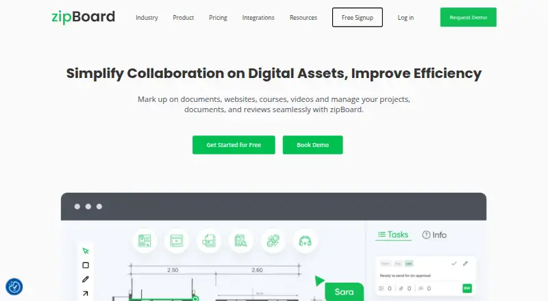 The zipBoard homepage