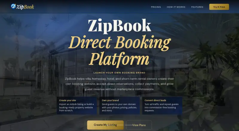 The ZipBook homepage