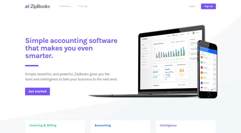 The ZipBooks homepage