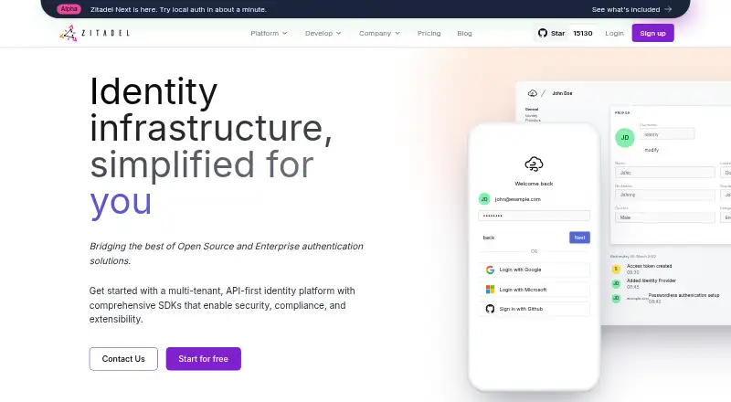The ZITADEL homepage