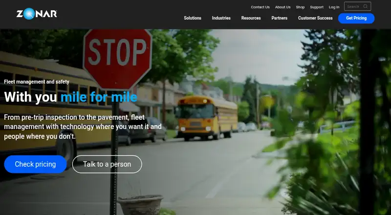 The Zonar homepage