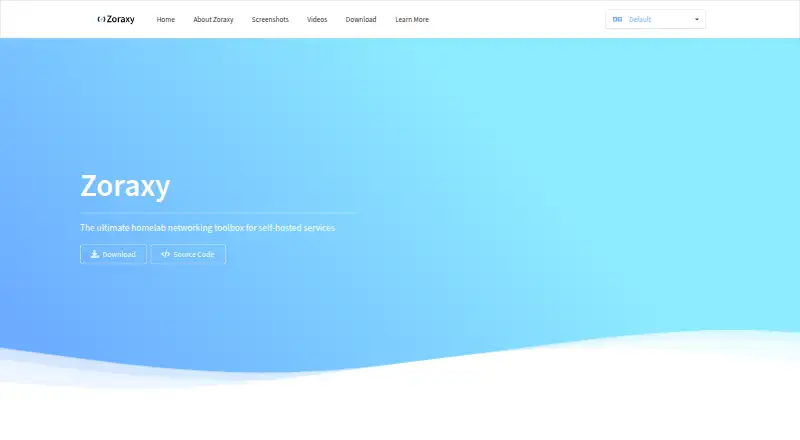 The Zoraxy homepage