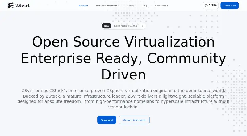 The ZSvirt homepage