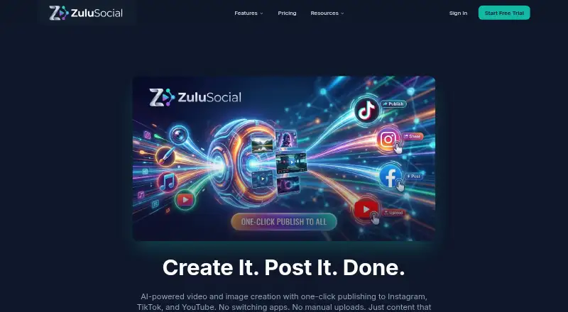 The ZuluSocial Hashtag Generator homepage