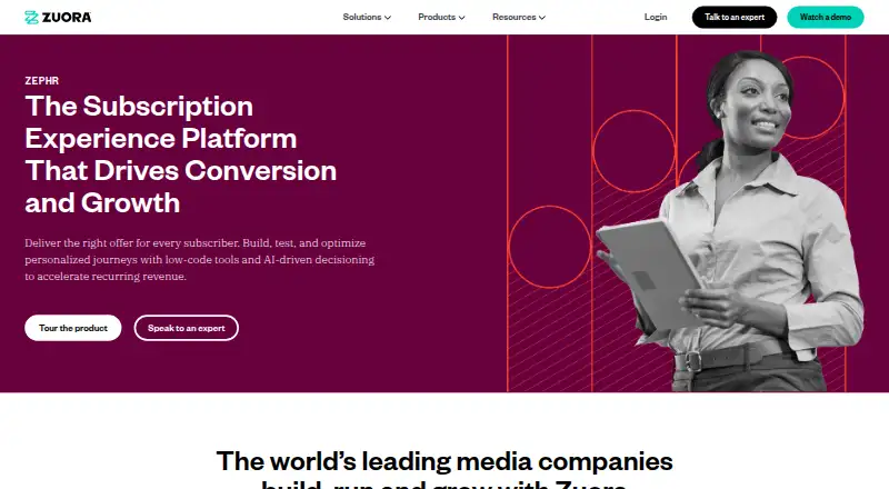 The Zephr homepage