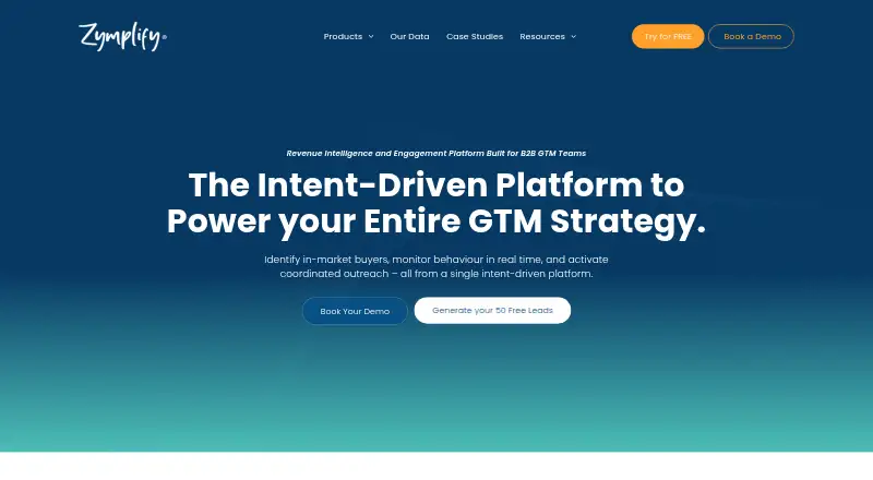 The Zymplify homepage