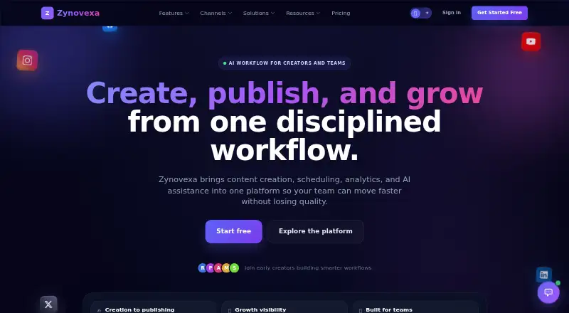 The Zynovexa homepage