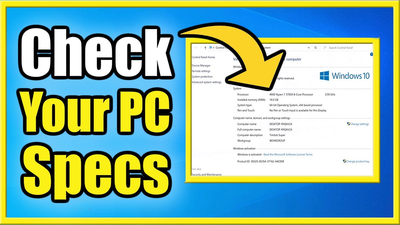 How to check your pc specs in windows 10